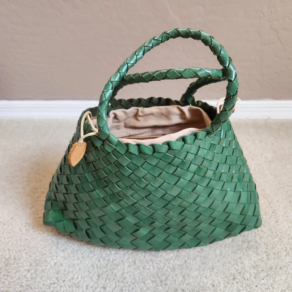 NWOT Woven Leather Bag Like Santa Croce - Picture 9 of 11